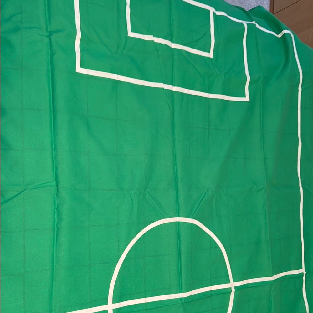 Green and White Soccer Field Duvet Cover Bedding